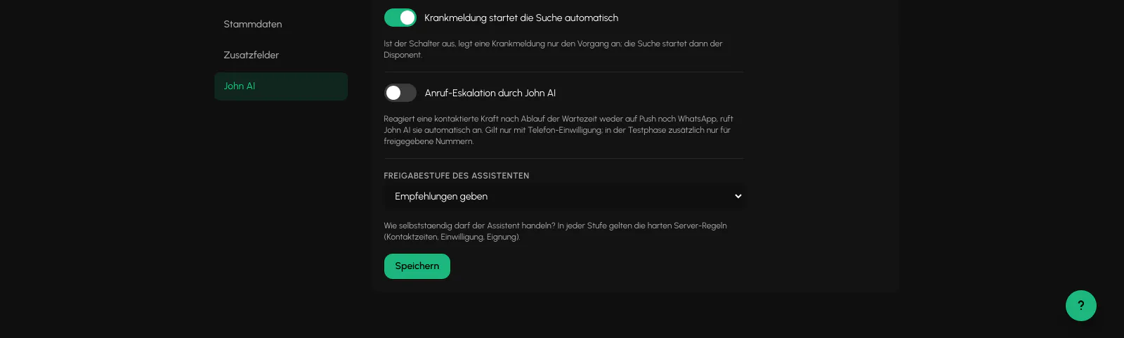 Balerion Security, John AI, der Ersatzagent: Freigabestufen