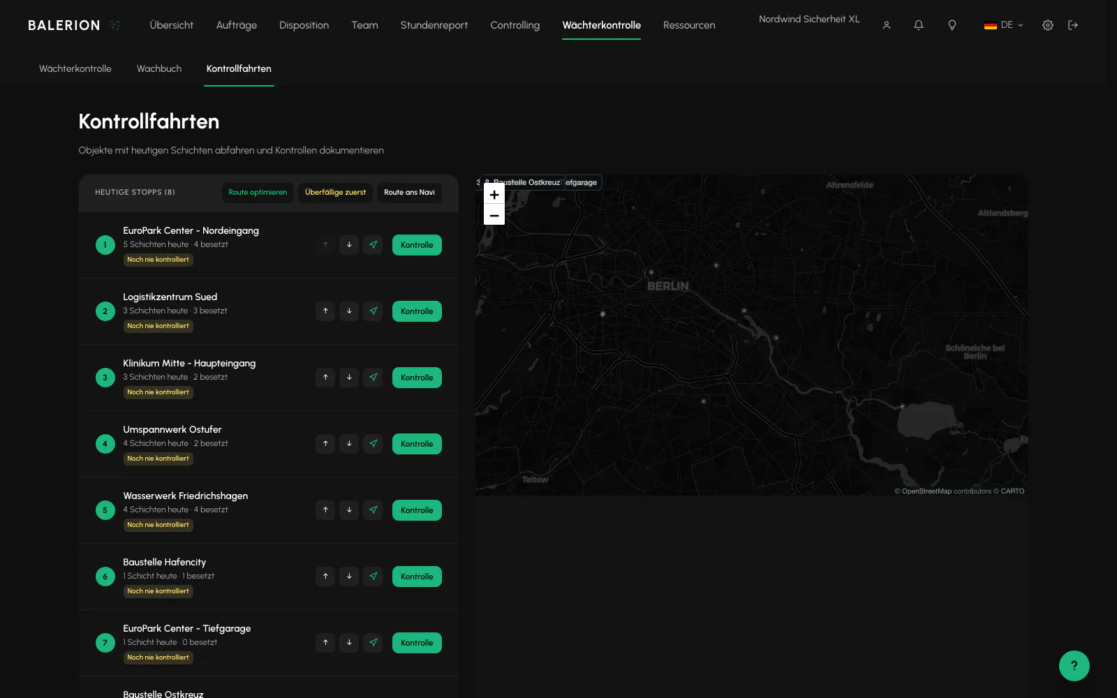 Balerion Security, Kontrollfahrten: Der Ablauf