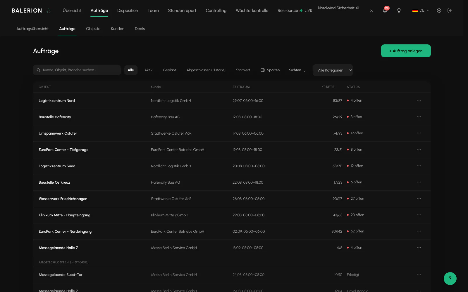 Balerion Security, Listen, Spalten und Sichten: Die drei Listen